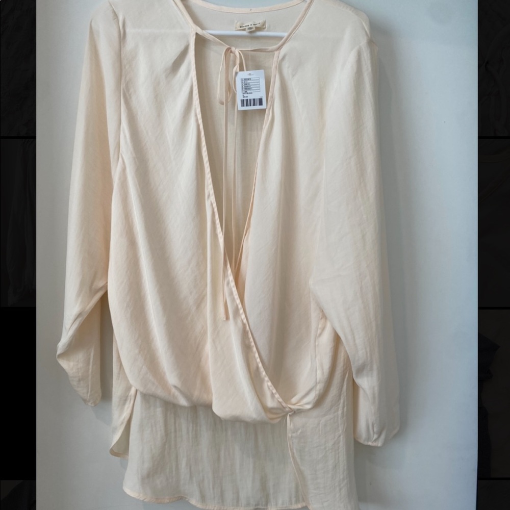 UO silence + noise long sleeve cream top